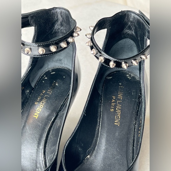 Saint Laurent Black Kitten 50 studded ankle pointed toe heel. - Picture 4 of 7